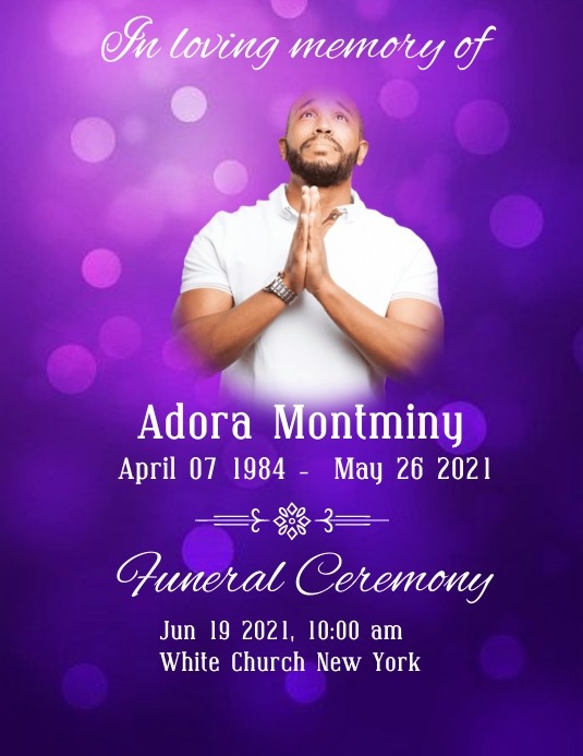 Funeral Announcement flyer,simple modern Template PosterMyWall